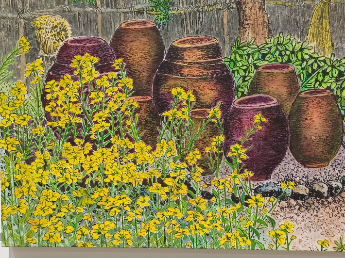 '뜨락의 정취', 33.0✕24.0cm, Watercolor on paper