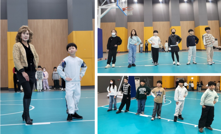 아동들이 모델워킹을 선보이고 있다.