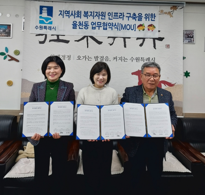  율천동 지역사회보장협의체,수원시자원봉사센터와지역증진을 위한 업무협약 