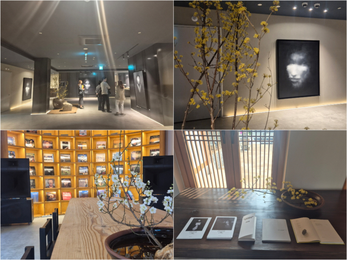 한옥 창살 사이로 들어오는 햇살 아래에서 그림을 감상하고 책을 펼칠 수 있는 곳이기도!