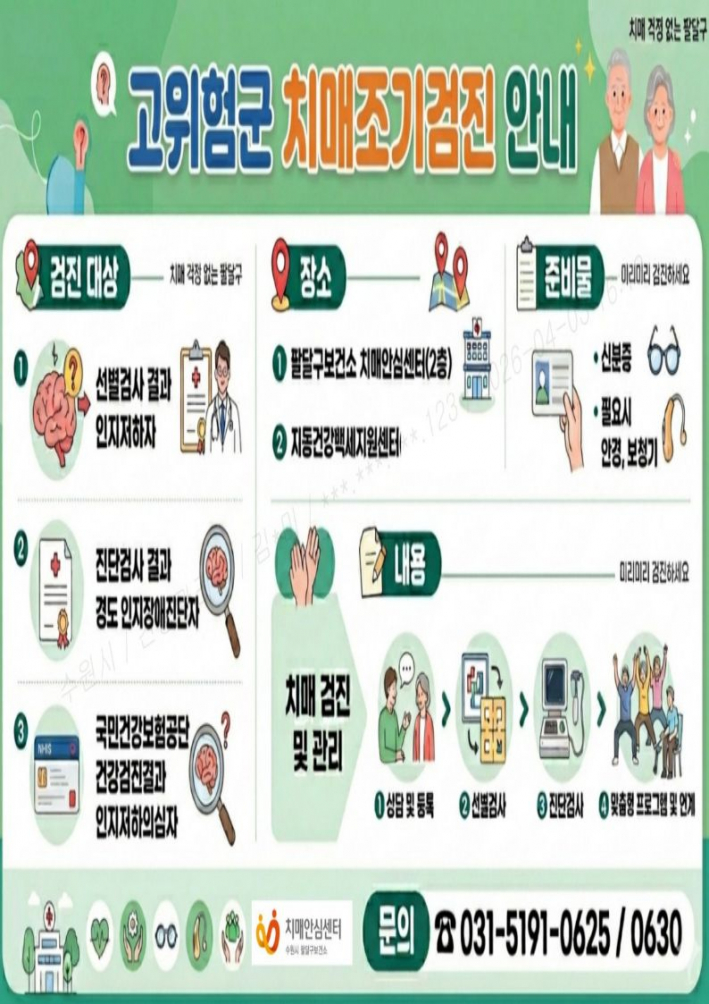 고위험군 치매조기검진 안내문
