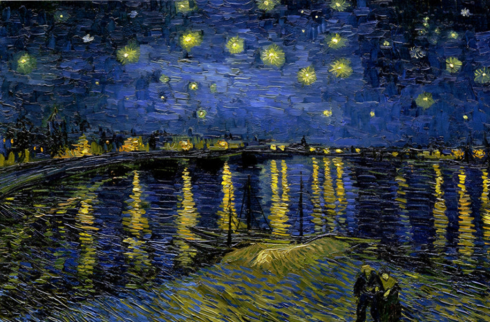 론강의 별이 빛나는 밤에. 고흐  1889