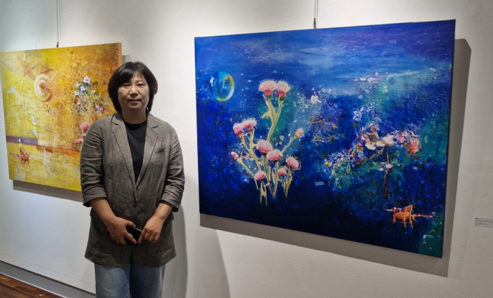 '바람이 남긴 숲'을 그린 김미자 작가