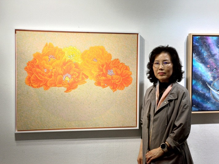 정지안 작가, 풍요의 빛, 90.9✕72.7cm, Mixed media, 2025
