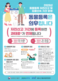 2026 동물등록 자진신고 기간 운영 