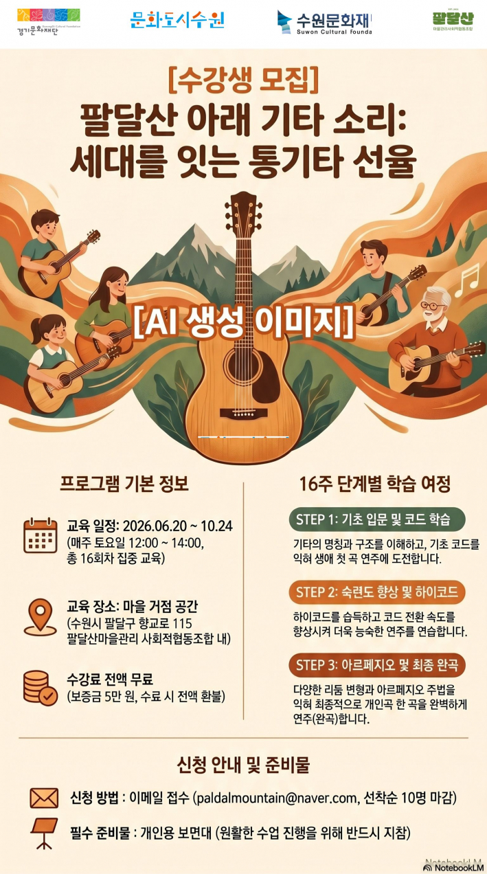 신청 안내 및 준비물(홍보물)