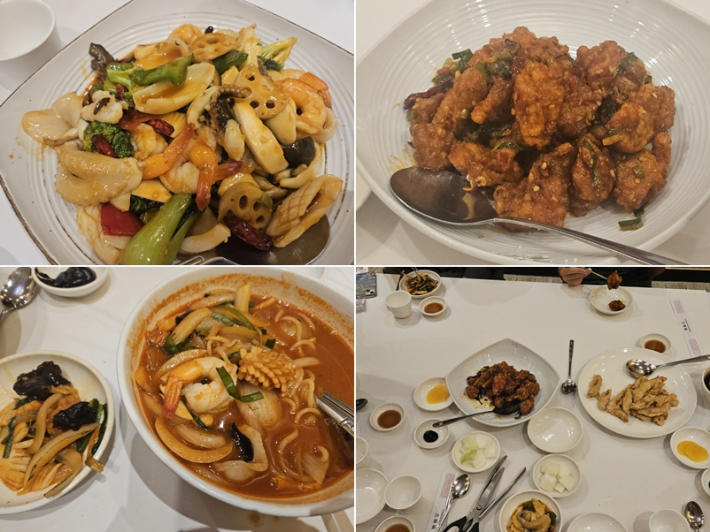 실제 주문해서 먹어본 길림성의 음식 찹쌀탕수육, 양장피, 깐풍기, 짬뽕 등 신선한 재료를 바로 요리해 올라온 음식들은 그야말로 진수성찬이었다.