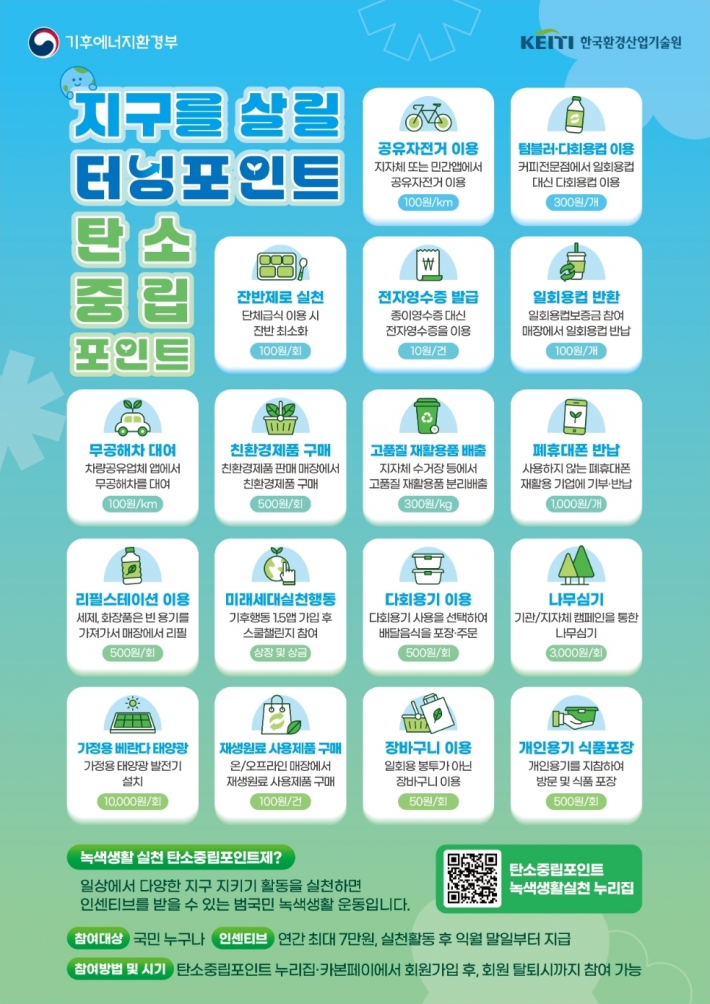 지구를 살릴 터닝 포인트 탄소중립 포인트