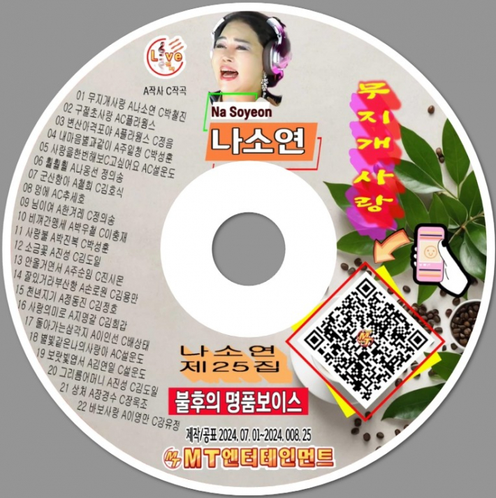 나소연 가수의 제25집 CD. 나 가수는 현재 제45집까지 음반을 내놓았다.