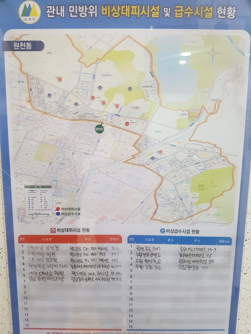 수원시 원천동, 관내 민방위 관련 시설 점검
